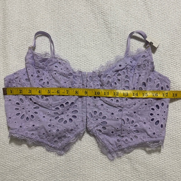 NWT Anthropologie XL The Giselle Lace Bustier Lavende Eyelet Edition - Picture 7 of 11